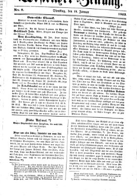 Westricher Zeitung Dienstag 18. Januar 1853