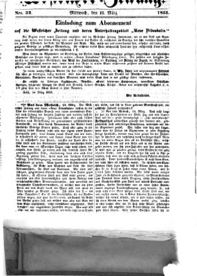 Westricher Zeitung Mittwoch 16. März 1853
