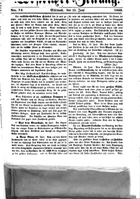 Westricher Zeitung Mittwoch 22. Juni 1853