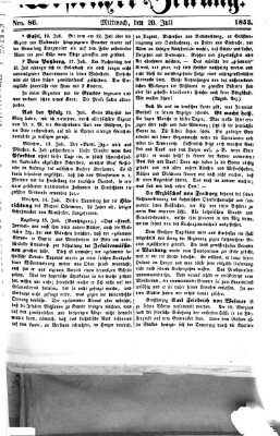 Westricher Zeitung Mittwoch 20. Juli 1853