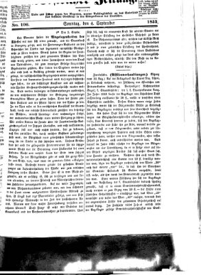 Westricher Zeitung Sonntag 4. September 1853