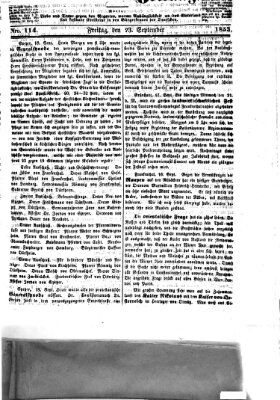 Westricher Zeitung Freitag 23. September 1853