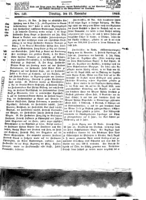 Westricher Zeitung Dienstag 22. November 1853