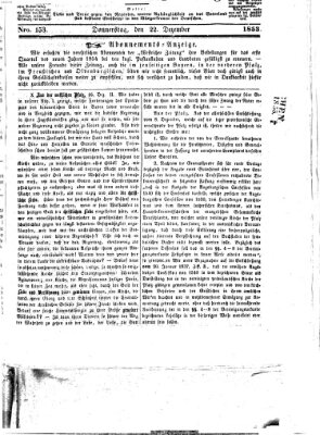 Westricher Zeitung Donnerstag 22. Dezember 1853