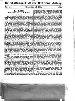 Westricher Zeitung Donnerstag 10. März 1853