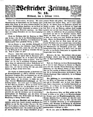 Westricher Zeitung Mittwoch 1. Februar 1854