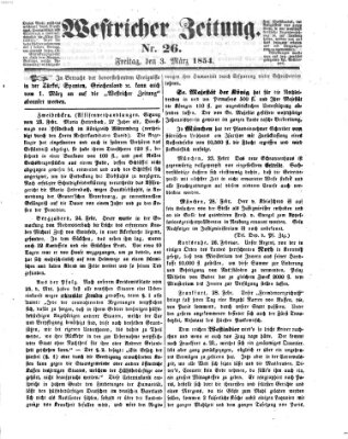 Westricher Zeitung Freitag 3. März 1854