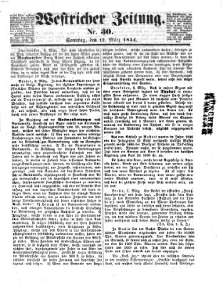 Westricher Zeitung Sonntag 12. März 1854