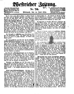 Westricher Zeitung Mittwoch 14. Juni 1854