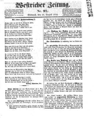 Westricher Zeitung Mittwoch 16. August 1854