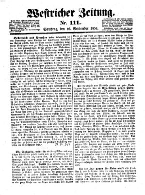 Westricher Zeitung Samstag 16. September 1854