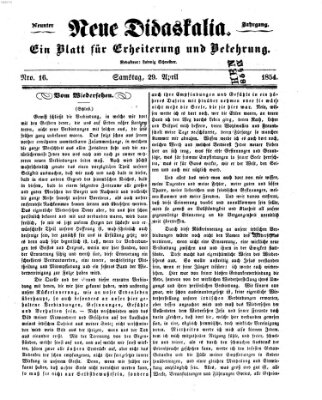Westricher Zeitung Samstag 29. April 1854