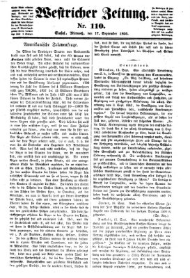 Westricher Zeitung Mittwoch 17. September 1856