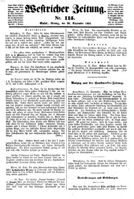Westricher Zeitung Montag 29. September 1856