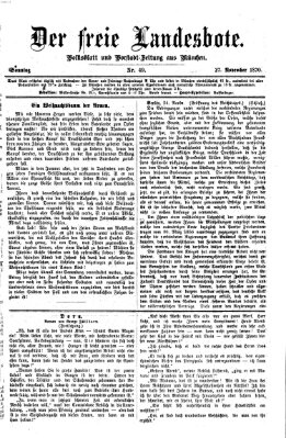 Der freie Landesbote Sonntag 27. November 1870