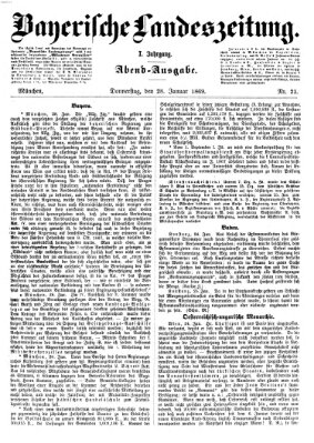 Bayerische Landeszeitung Donnerstag 28. Januar 1869