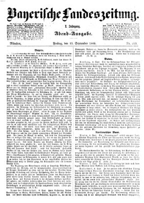 Bayerische Landeszeitung Freitag 10. September 1869
