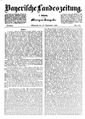 Bayerische Landeszeitung Mittwoch 15. September 1869