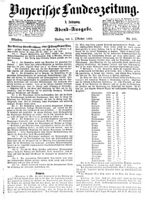 Bayerische Landeszeitung Freitag 1. Oktober 1869