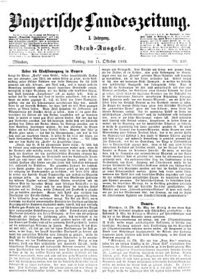 Bayerische Landeszeitung Montag 11. Oktober 1869