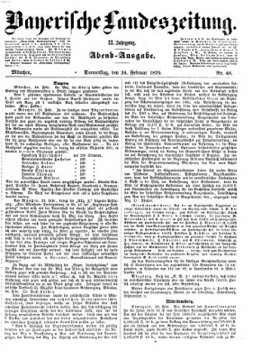 Bayerische Landeszeitung Donnerstag 24. Februar 1870
