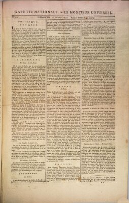 Gazette nationale, ou le moniteur universel (Le moniteur universel) Sonntag 13. März 1791