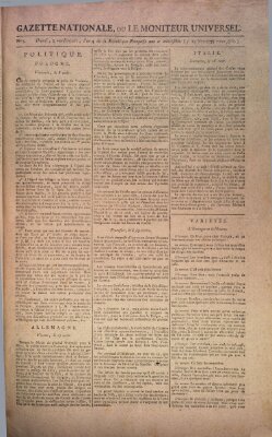 Gazette nationale, ou le moniteur universel (Le moniteur universel) Donnerstag 24. September 1795