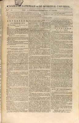 Gazette nationale, ou le moniteur universel (Le moniteur universel) Mittwoch 3. Dezember 1800