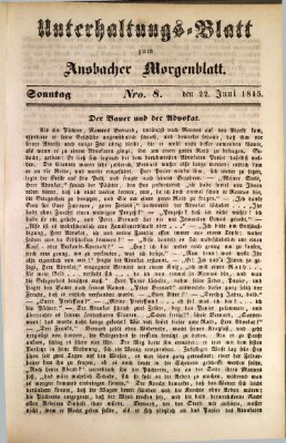 Ansbacher Morgenblatt für Stadt und Land (Ansbacher Morgenblatt) Sonntag 22. Juni 1845