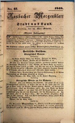 Ansbacher Morgenblatt für Stadt und Land (Ansbacher Morgenblatt) Freitag 24. März 1848