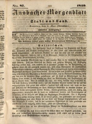 Ansbacher Morgenblatt für Stadt und Land (Ansbacher Morgenblatt) Sonntag 6. Mai 1849