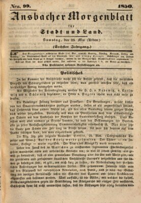 Ansbacher Morgenblatt für Stadt und Land (Ansbacher Morgenblatt) Samstag 25. Mai 1850