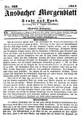 Ansbacher Morgenblatt für Stadt und Land (Ansbacher Morgenblatt) Freitag 8. August 1851