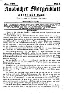 Ansbacher Morgenblatt für Stadt und Land (Ansbacher Morgenblatt) Freitag 19. Dezember 1851