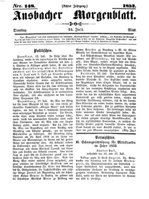 Ansbacher Morgenblatt Dienstag 20. Juli 1852