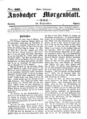 Ansbacher Morgenblatt Sonntag 26. September 1852