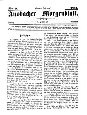 Ansbacher Morgenblatt Freitag 7. Januar 1853