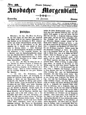 Ansbacher Morgenblatt Donnerstag 13. Januar 1853