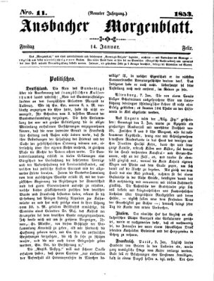 Ansbacher Morgenblatt Freitag 14. Januar 1853