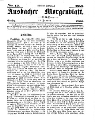 Ansbacher Morgenblatt Samstag 15. Januar 1853