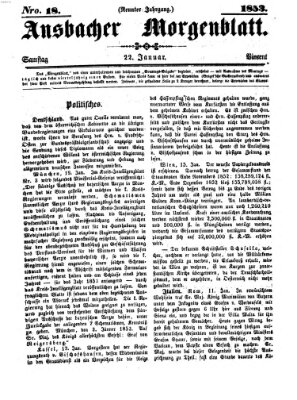Ansbacher Morgenblatt Samstag 22. Januar 1853