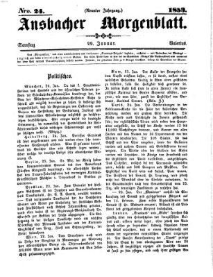 Ansbacher Morgenblatt Samstag 29. Januar 1853