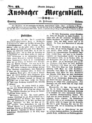 Ansbacher Morgenblatt Samstag 19. Februar 1853