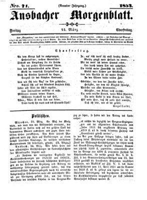 Ansbacher Morgenblatt Freitag 25. März 1853
