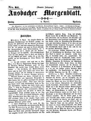 Ansbacher Morgenblatt Freitag 8. April 1853