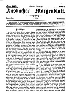 Ansbacher Morgenblatt Donnerstag 12. Mai 1853
