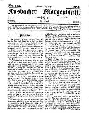 Ansbacher Morgenblatt Sonntag 12. Juni 1853