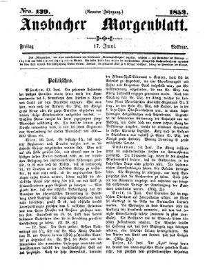 Ansbacher Morgenblatt Freitag 17. Juni 1853