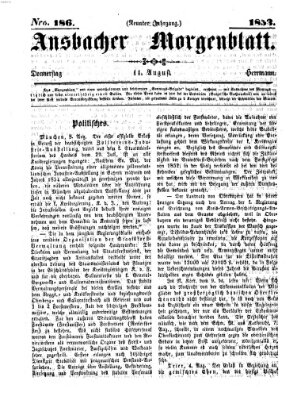 Ansbacher Morgenblatt Donnerstag 11. August 1853