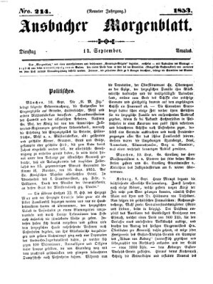 Ansbacher Morgenblatt Dienstag 13. September 1853
